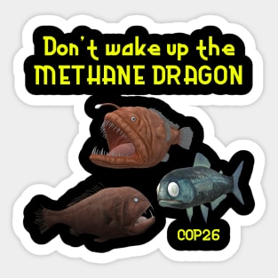 Methane Dragon Climate Change COP26 Glasow Sticker